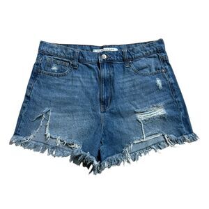 Celebrity Pink Distressed Blue Denim Jean Shorts